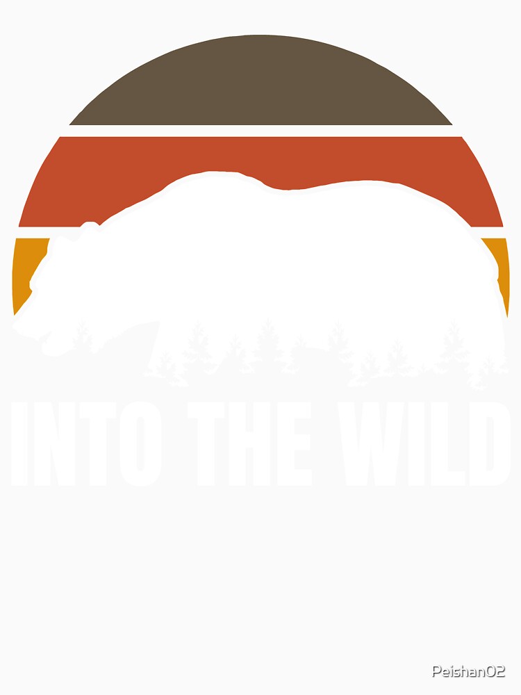 Into The Wild - Retro Vintage Sunset Bear by Peishan02