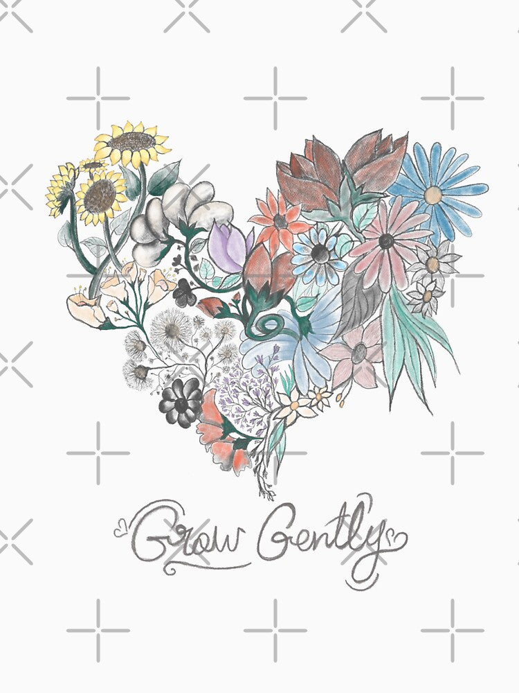 Wildflower heart aesthetic art by Hadir.Art