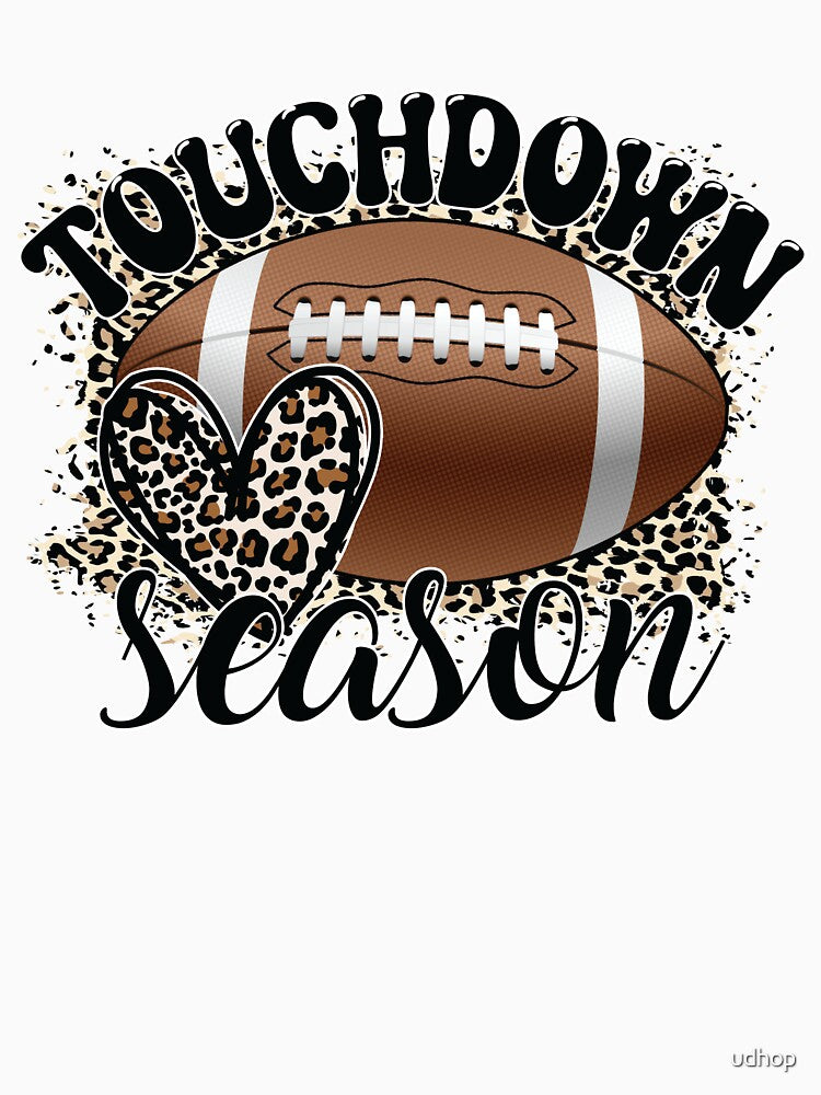 Bleached Touchdown Season Leopard Game Day Football by udhop