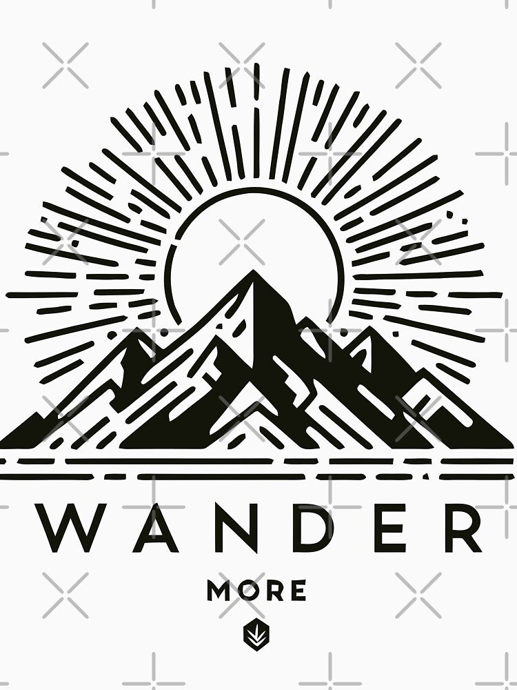 Wander More - Mountain Adventure & Sunrise Inspirational Design by DConcept