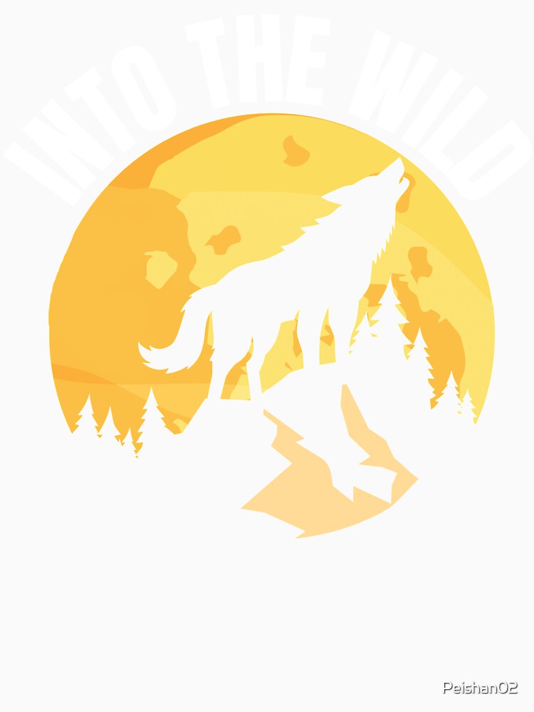 Into The Wild - Retro Vintage Sunset Wolf by Peishan02