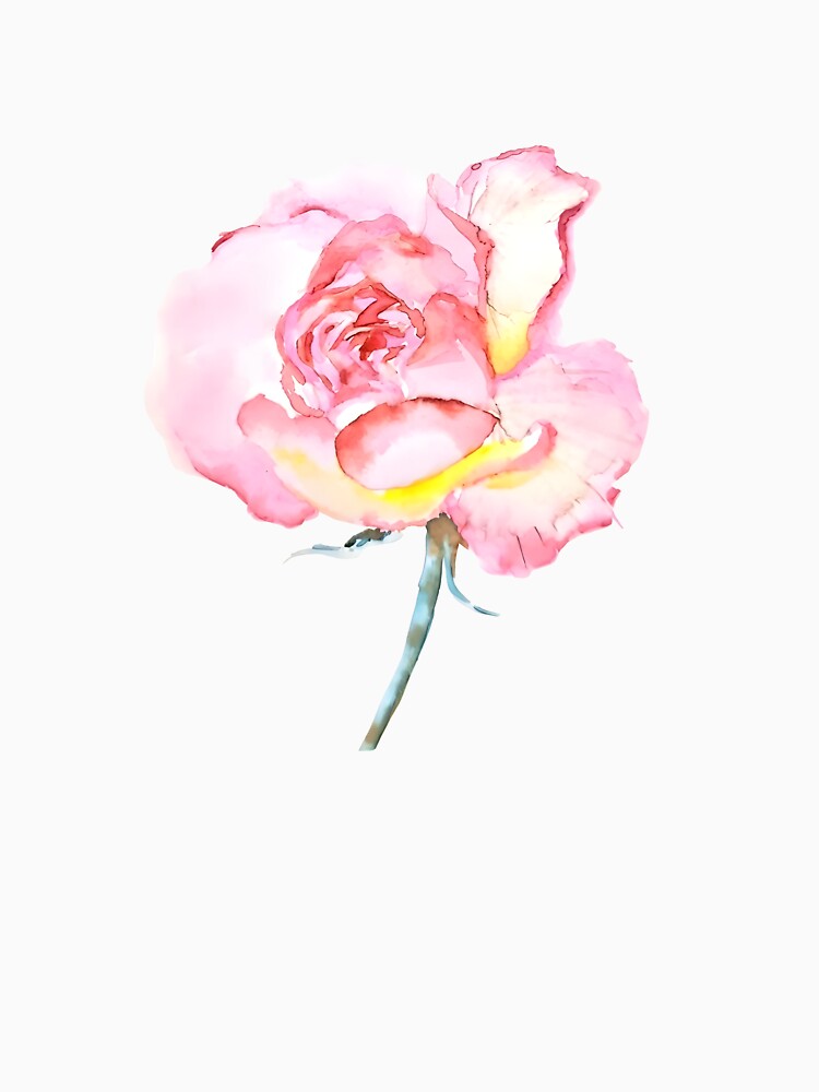 Dreamy Pastel Pink Watercolor Rose by elizafong