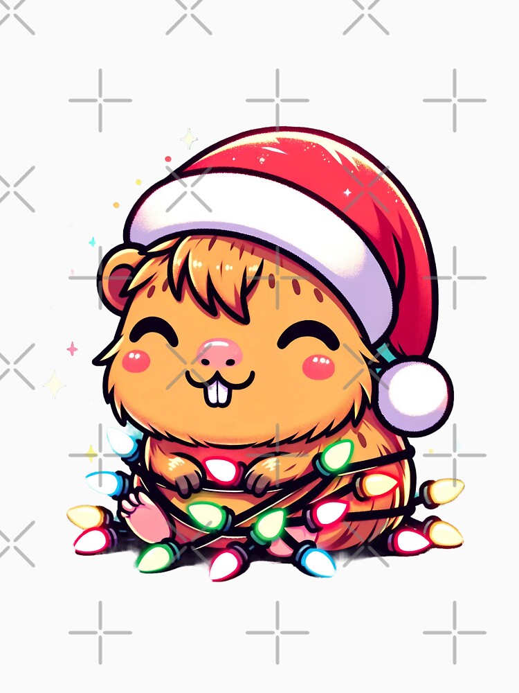 Capybara kawaii Christmas by WorldByFlowers
