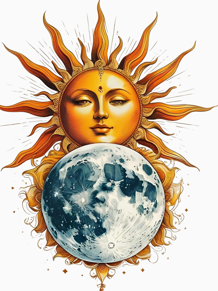 Sun hugging its moon by catcurio
