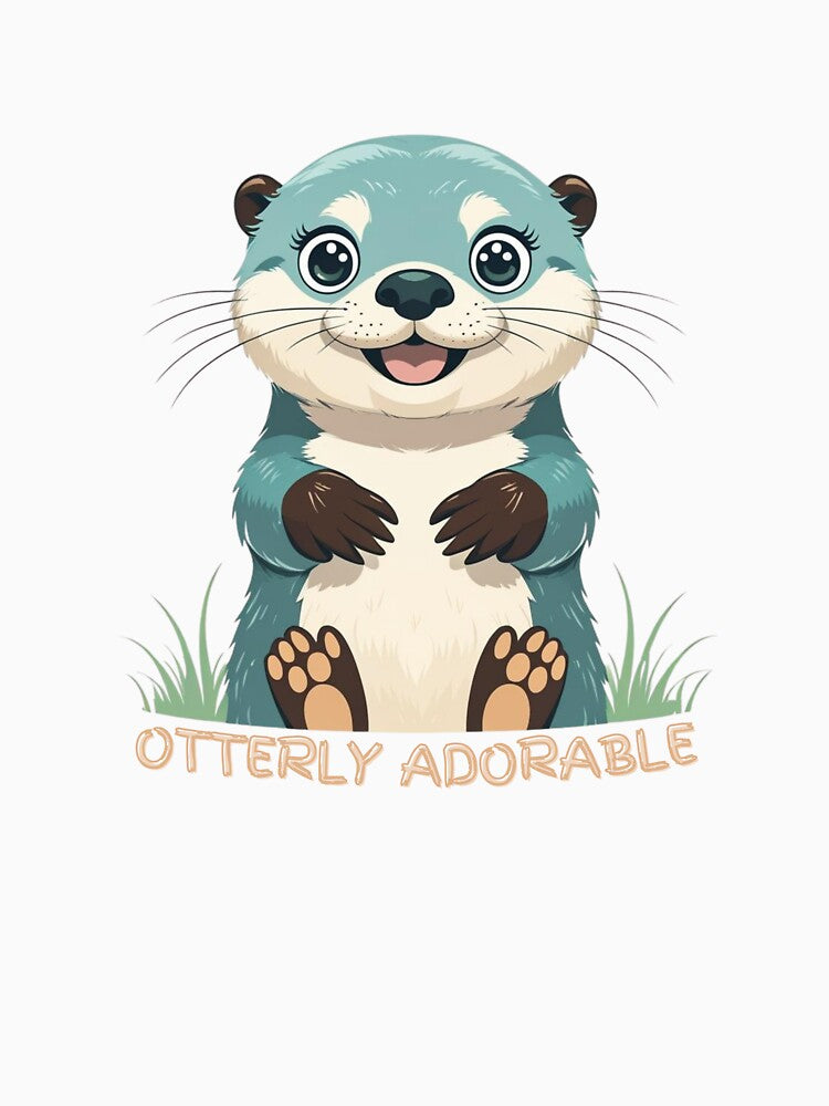 Otterly Adorable – Cute Otter Illustration | Kawaii Animal Art | Sweet Otter Lover Gift by WovennDesigns