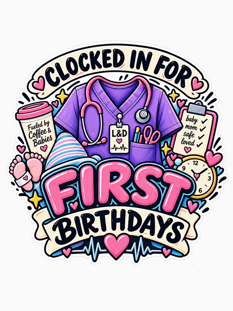 Labor & Delivery Nurse First Birthdays by Nurse Vibes Studio