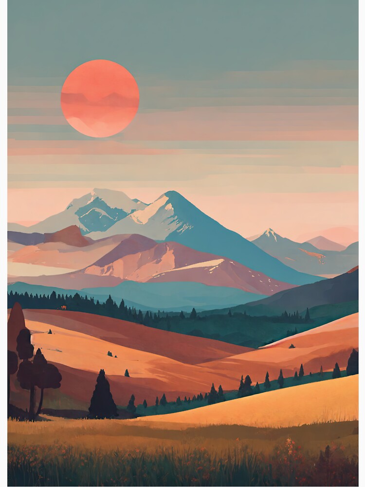 Minimalist Mountain Landscape by GSideArtStore