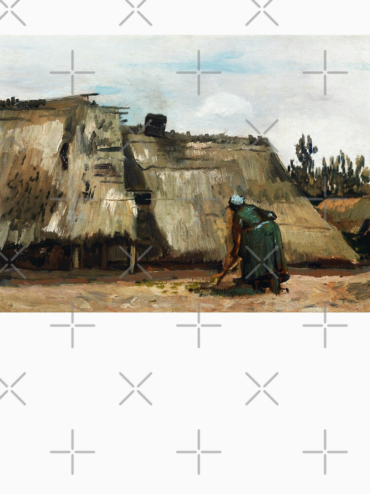A Peasant Woman Digging in Front of Her Cottage by amonarte