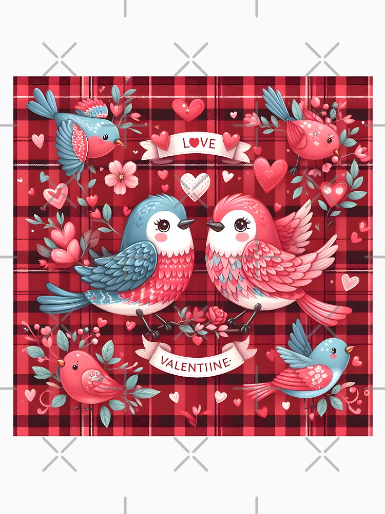 Valentine's day  (Folk Cockatiel Damask, Jewel Tones) : from Egyape artists (2nd design) by egyape ⭐⭐⭐⭐⭐