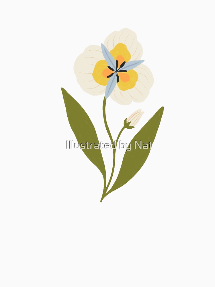 Trailing mariposa lily flowers - Pastel peach by Illustrated by Nat