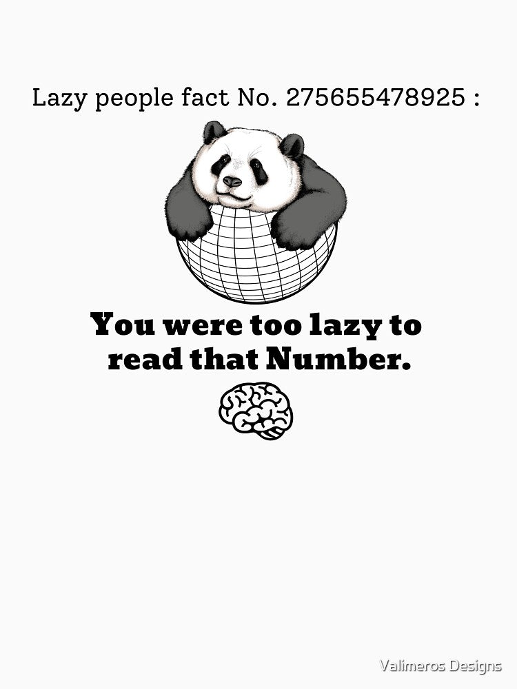 Lazy Panda Funny Quotes by Valimeros Designs