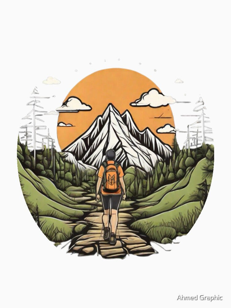 hiking in mountains by Ahmed Graphic