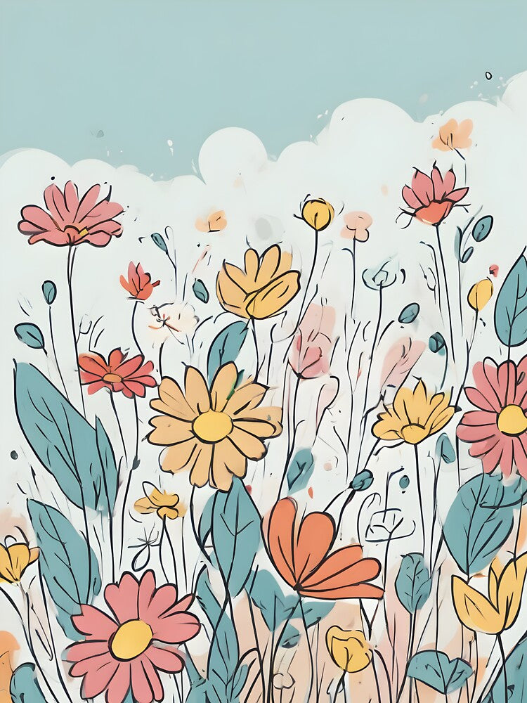 Simple line wildflowers by PrettyGirl Gallery