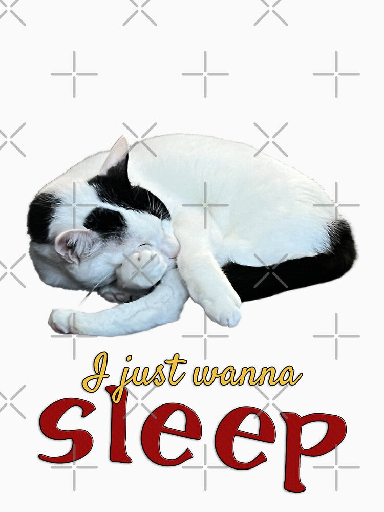 I Just Wanna Sleep Cute Cat Word Art by Amazing Arts Designs