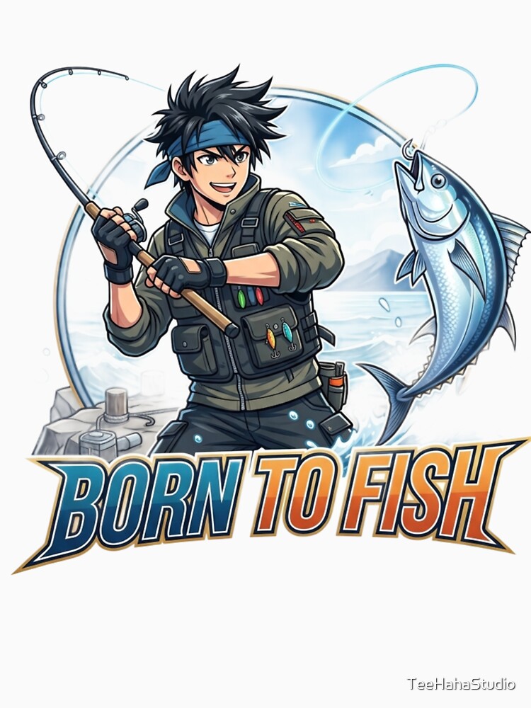 BORN TO FISH - ANIME STYLE by TeeHahaStudio