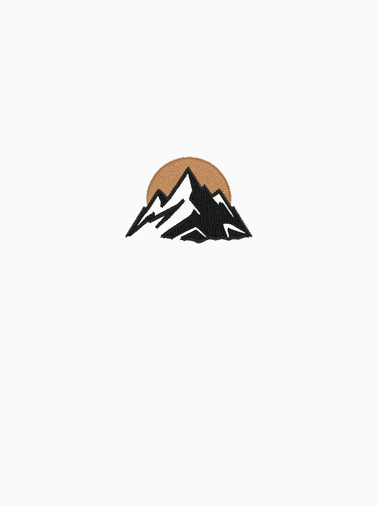 Embroidered Mountain Peak Minimalist Nature Adventure Logo by cosmic crest creations