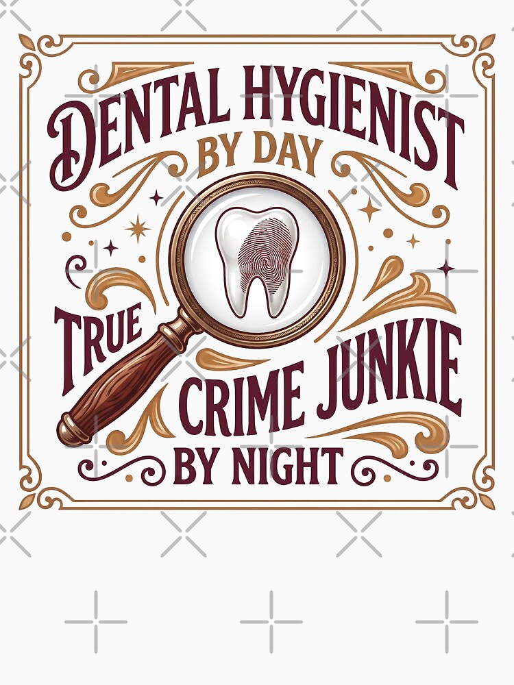 Dental Hygienist By Day True Crime Junkie By Night Funny Gift T-Shirt by Osmose-Studio