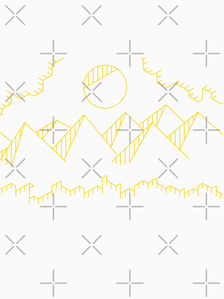 Mountain Geometry with Moon/Sun yellow by CreativeSpiral