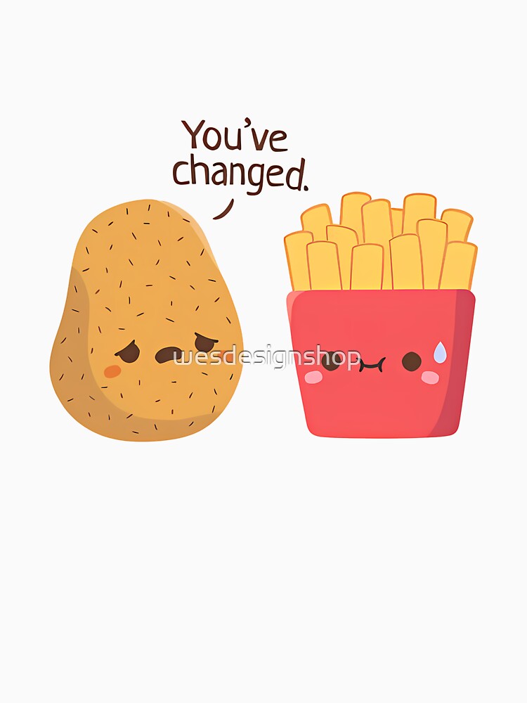 Cute Potato And French Fries Funny by wesdesignshop