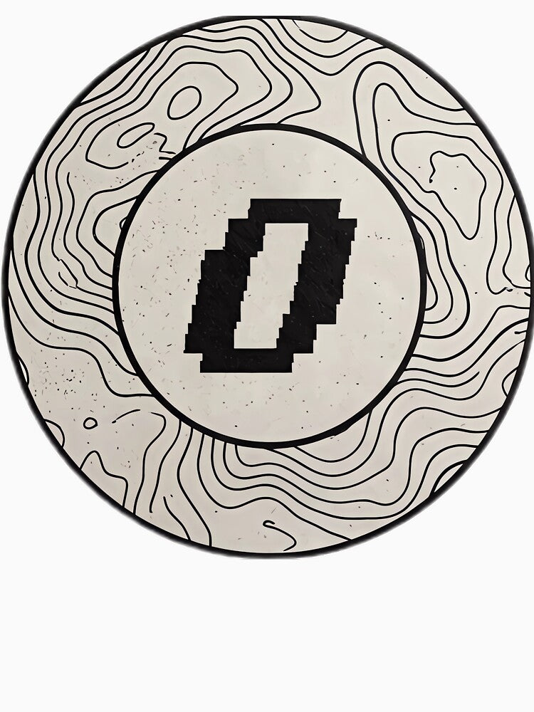 A minimalist contour map circle by Cosmic Dream Studio