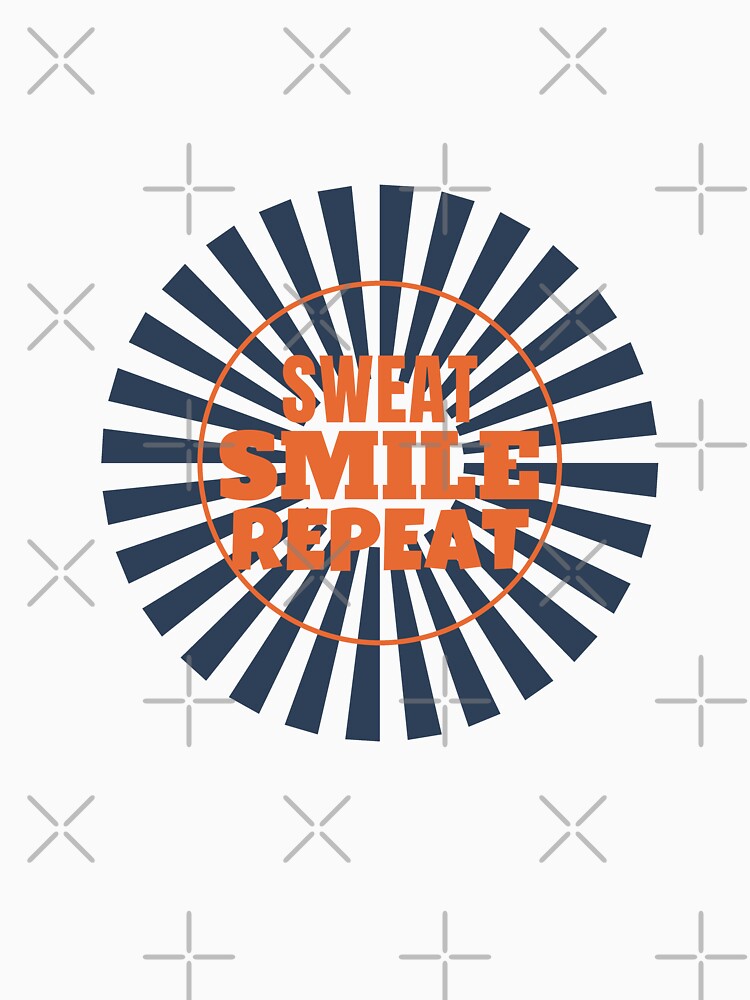 Sweat Smile Repeat Gym Shirt Retro Sunburst Tee by Worn and Witty