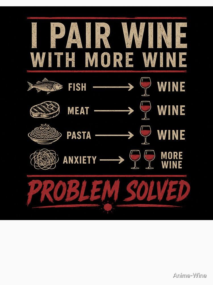 Pair Wisely Wine Humor Design Black by Anime-Wine