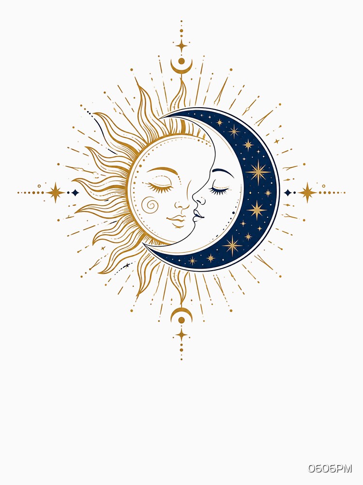 Celestial Sun & Moon Boho Design by 0606PM