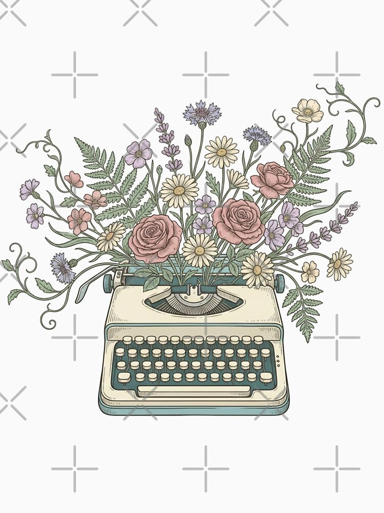 Vintage Typewriter Wildflowers by carthagia
