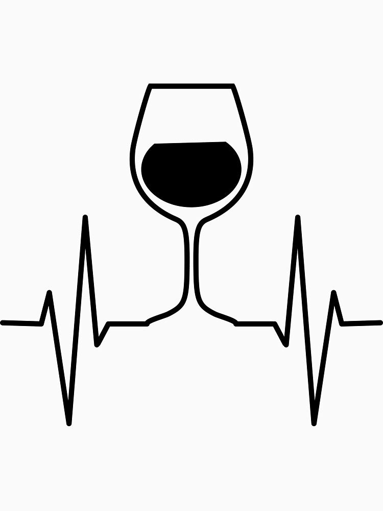 wine heart beat funny T-shirt by RedYolk