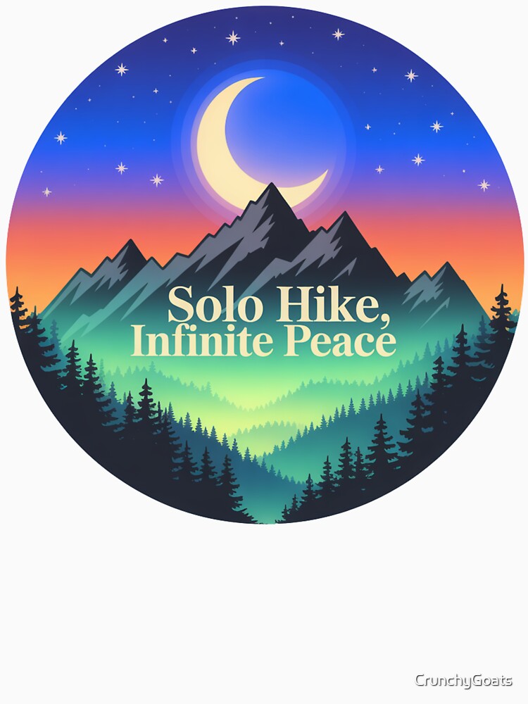 Solo Hike, Infinite Peace – Minimalist Mountain Landscape by CrunchyGoats