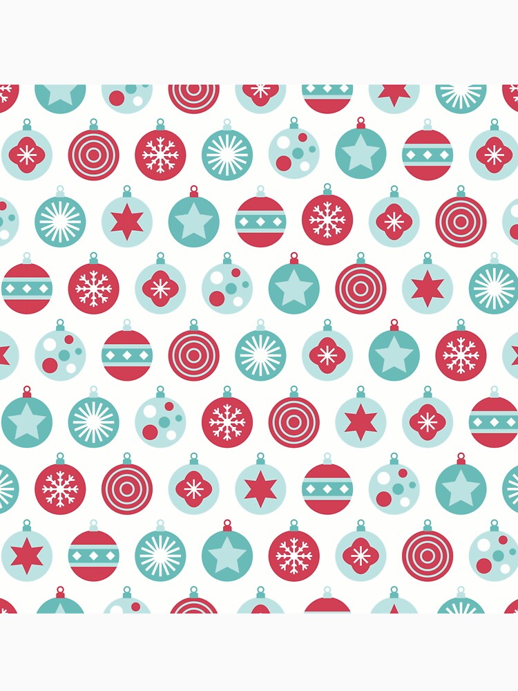 Retro Christmas Ornaments - Red and Aqua by pugmom4