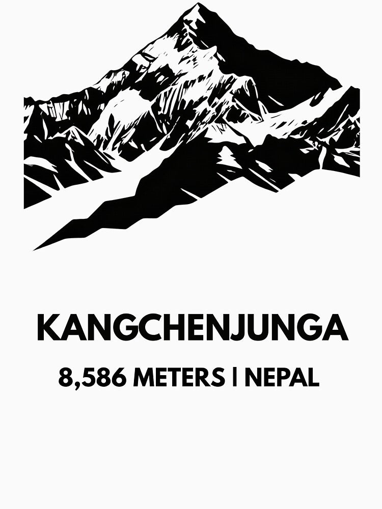 Kangchenjunga Summit - Five Treasures of Snow Minimalist Silhouette by Path&Peak