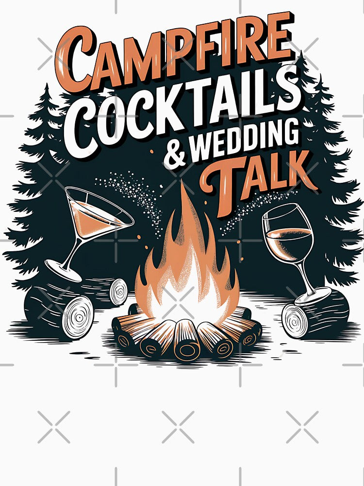 Camping Bachelorette Tee: Campfire Cocktails & Wedding Talk by CuteDesignables