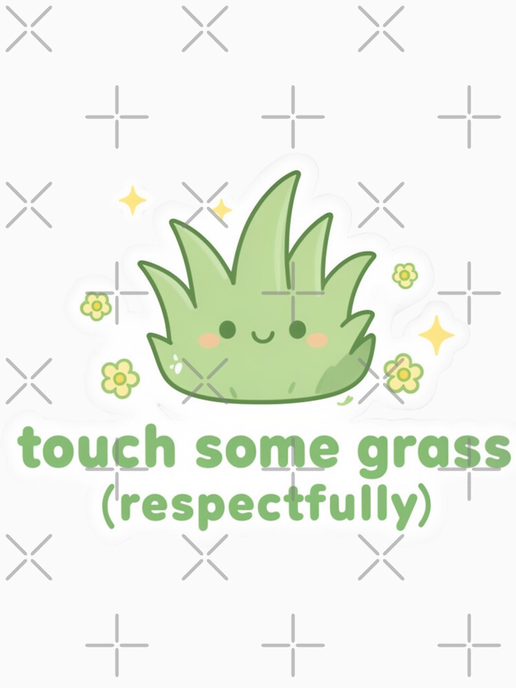 Touch Some Grass (Respectfully) Sticker – Cute Pastel Meme Aesthetic by magiquecreations