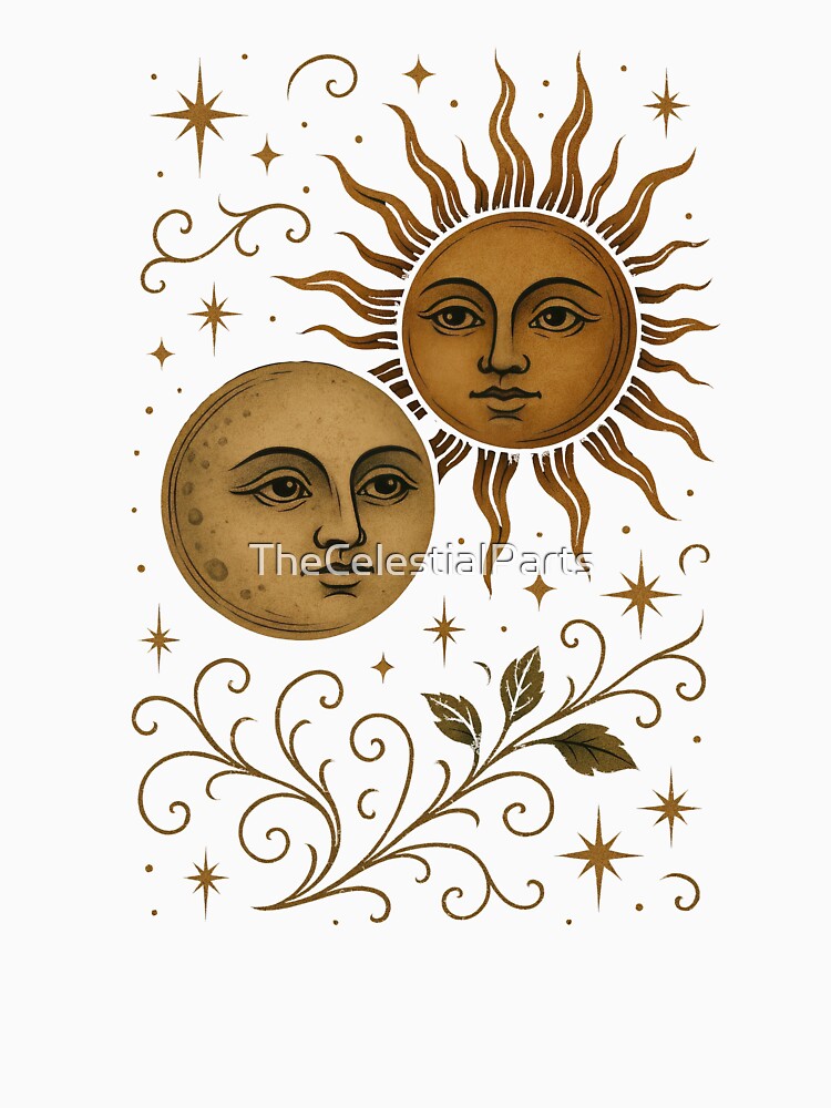 Sun & Moon Celestial Art Nouveau | Astrology Zodiac  Aesthetic Tee & Sweatshirt by TheCelestialParts