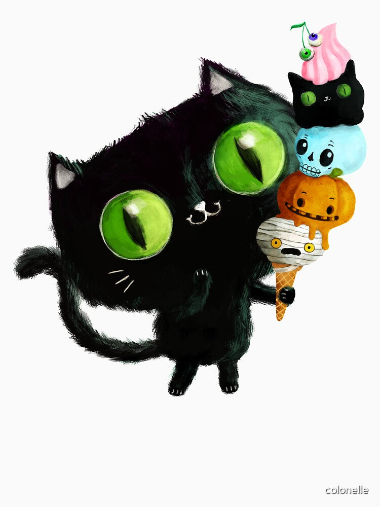 Halloween Black cat with Hallooween Treat (or trick) by colonelle