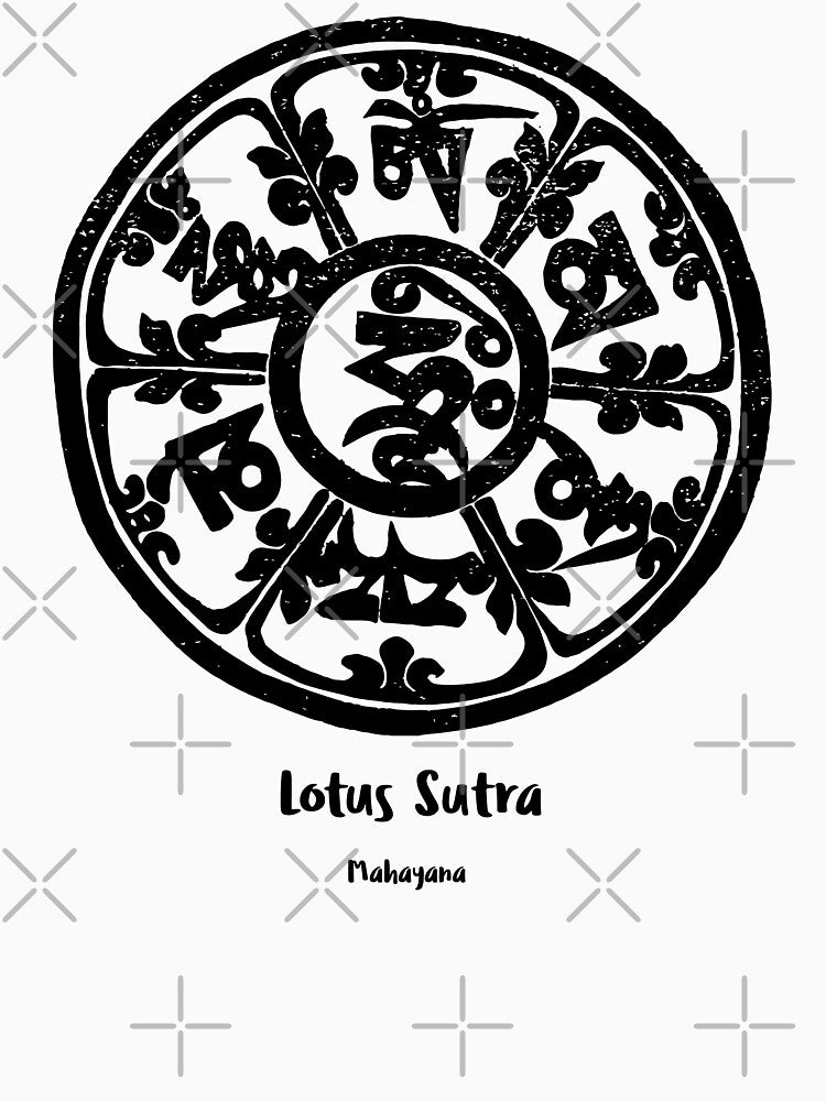 Lotus Sutra Black Print - Tibetan Mandala by Loving Nature Gifts