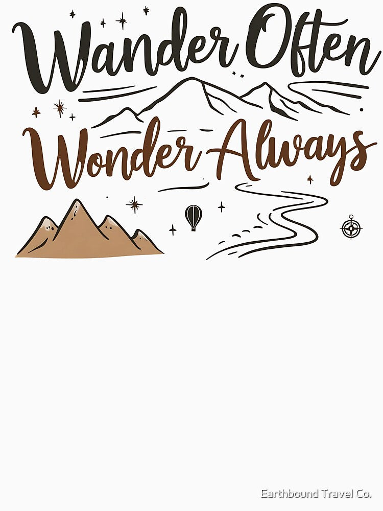 Wander Often Wonder Always Minimalist by Earthbound Travel Co.