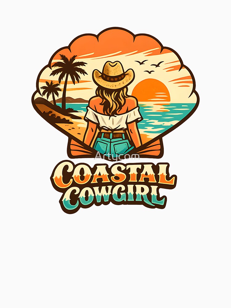 Coastal Cowgirl Retro Beach Sunset Western Boho Summer Vibes by Artycom