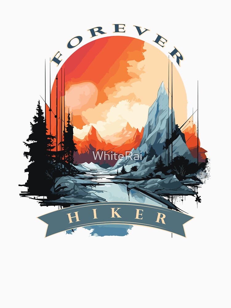 Forever Hiker — Minimalist Travel & Outdoors Design | Hiking Gift by WhiteRai