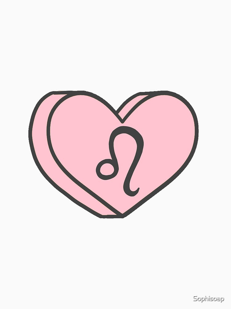 Pastel Pink Astrology Symbol Leo Heart by Sophisoap