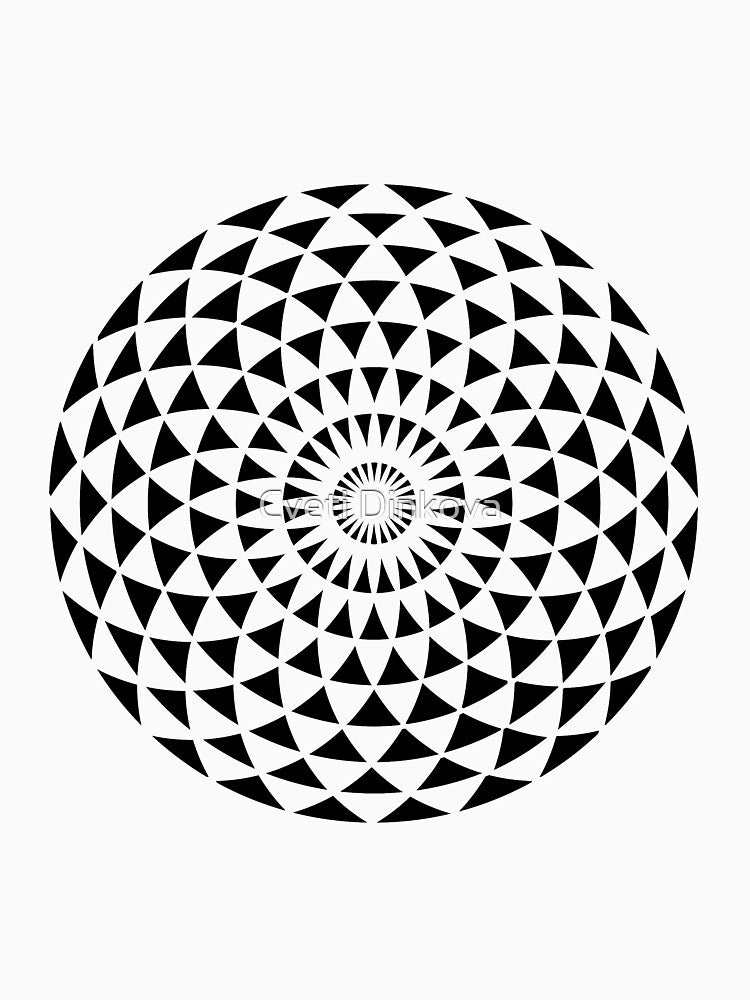 Mandala Torus Black White by Tsveti Dinkova