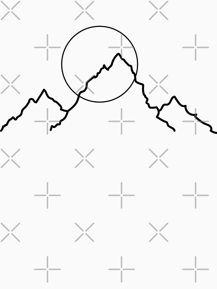 Mountain and Moon Minimalist Design by Ashleylcoop