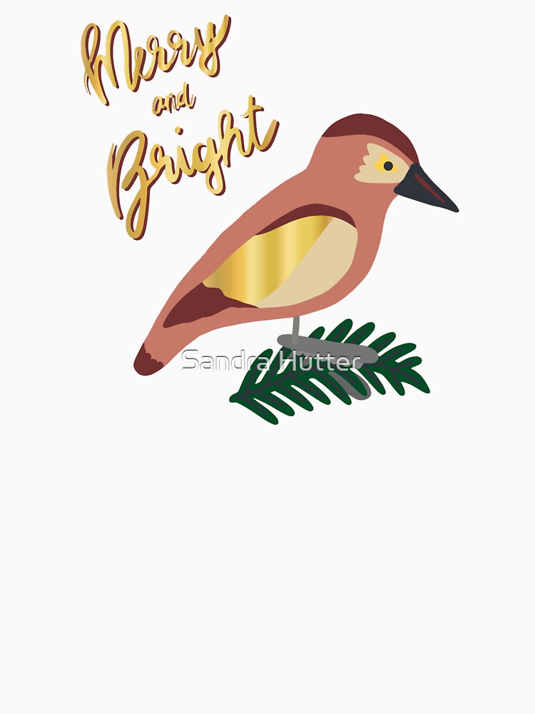 Merry and Bright Retro Bird by Sandra Hutter
