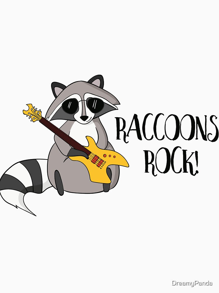 Raccoons Rock! Cute Funny Trash Panda T Shirt by DreamyPanda