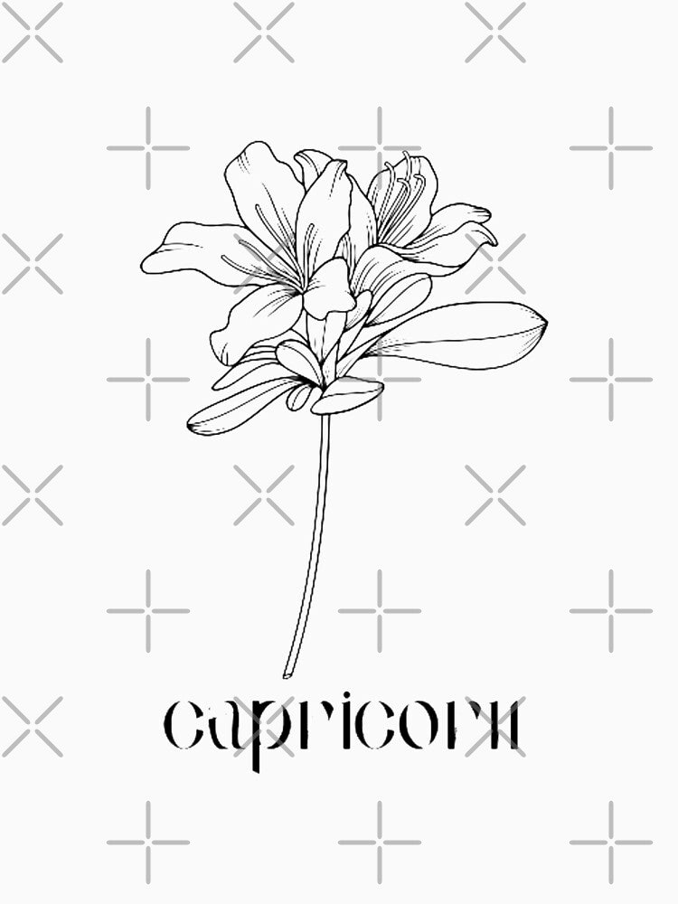 "capricorn" black and white flower by Uylia7