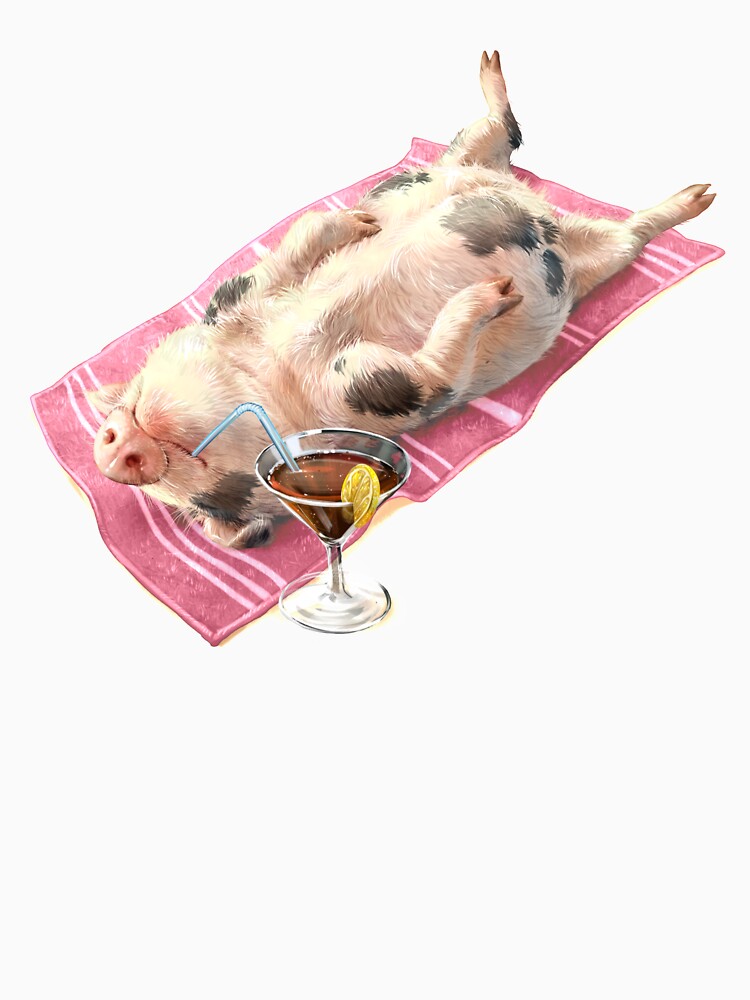 Lazy Pig - pink stripped towel by MerchActually