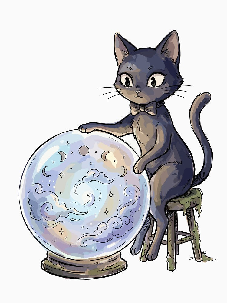 Whimsigoth Art: Black Cat's Crystal Ball by bapupa
