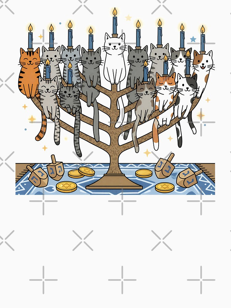 Funny Hanukkah Meowzel Cats Menorah by Blok45