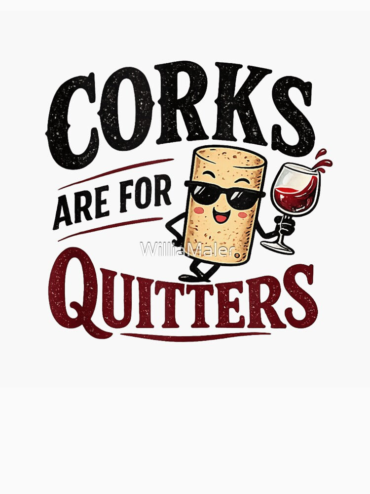 Funny Corks Are For Quitters Wine Lover Graphic Tee For Party by WilliaMaler